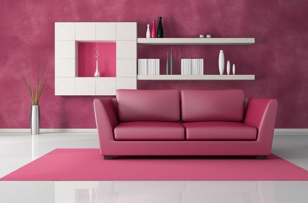 wallpaper dinding ruang tamu minimalis pink Serbaguna -